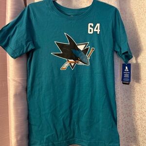 NHL Teal Kids Tee with Shark Logo